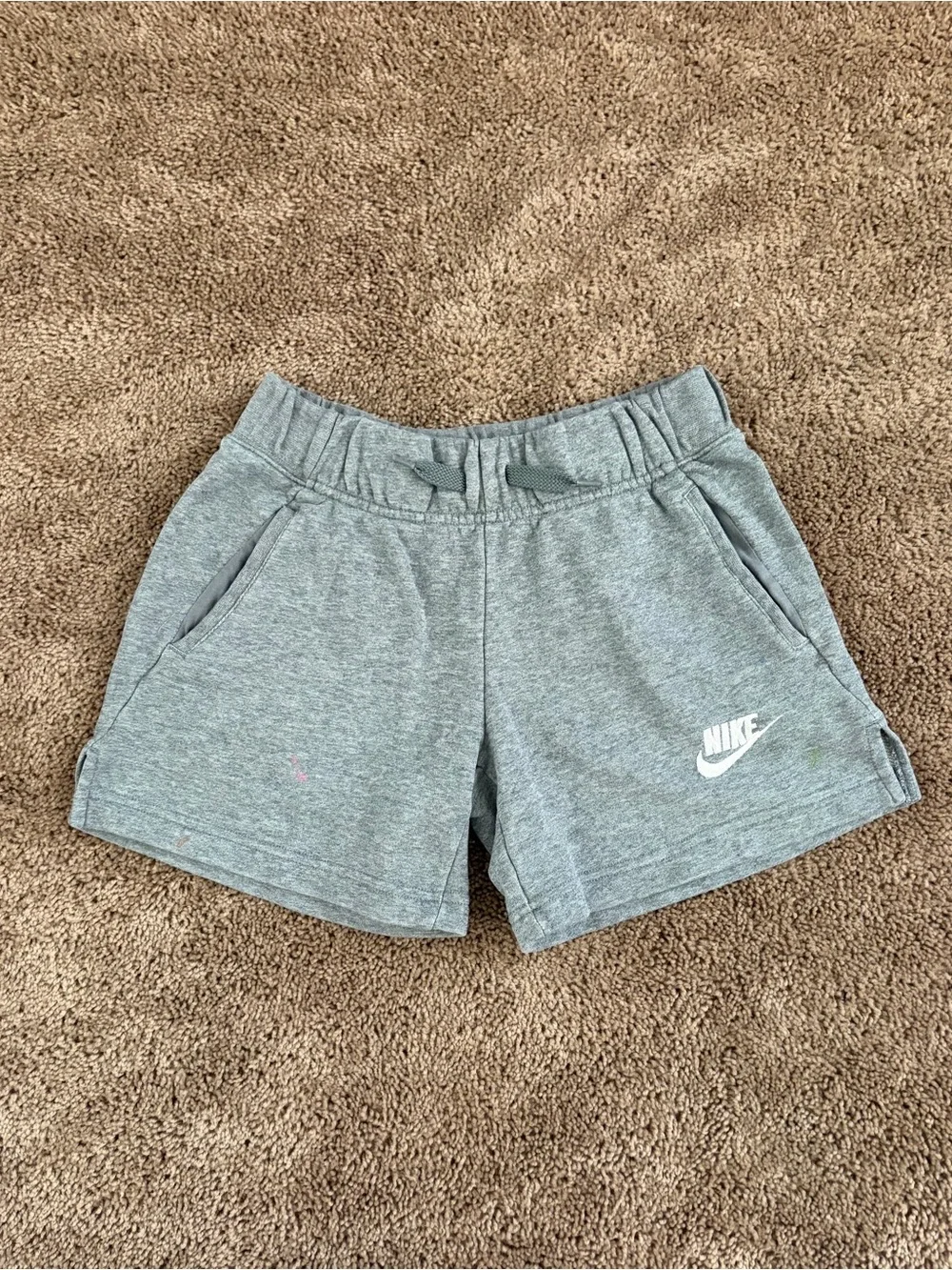 Nike Gray Athletic Shorts with White Logo